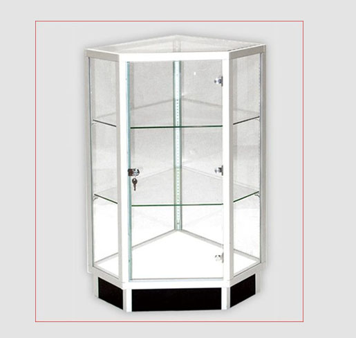Extra Vision Glass Corner Case - Corner Display Cases | Professional Corner Display Case by Houston Fixtures