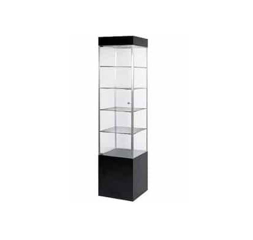 Display Tower Case with Light & Lock - Tower Display Cases | Professional Tower Display Case by Houston Fixtures